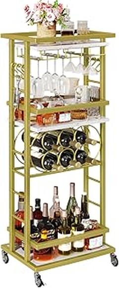 Mejores tiendas para comprar carritos de bar dorados económicos