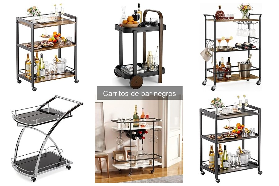 Alternativas al carrito de bar negro para espacios pequeños