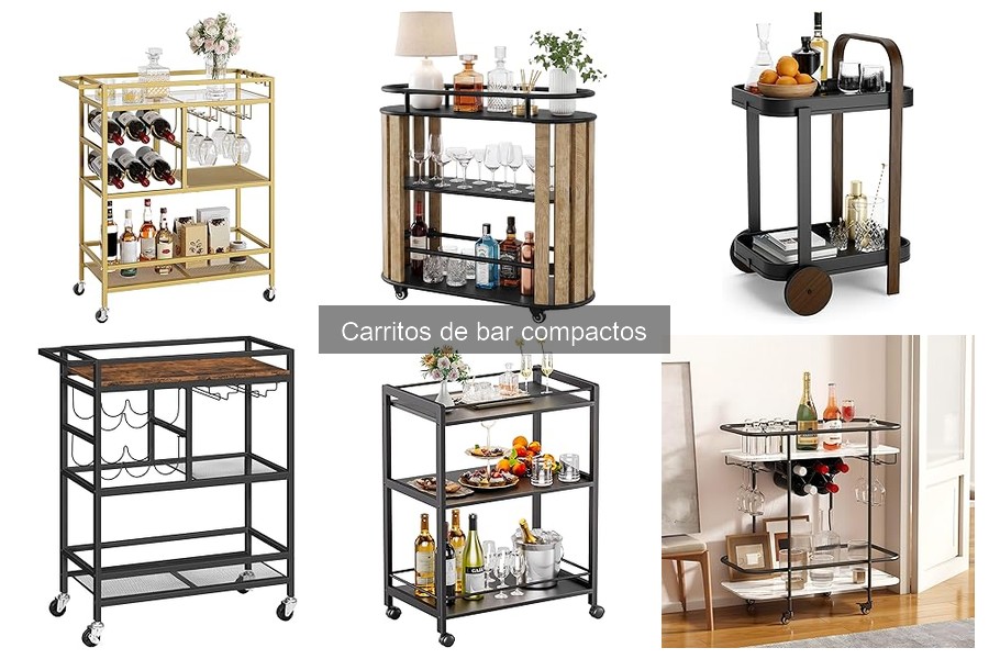 Carritos de bar compactos ideales para decoraciones modernas