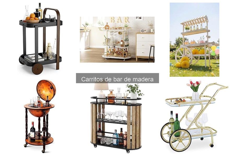 Carritos de bar de madera: ¿Con ruedas o sin ellas?