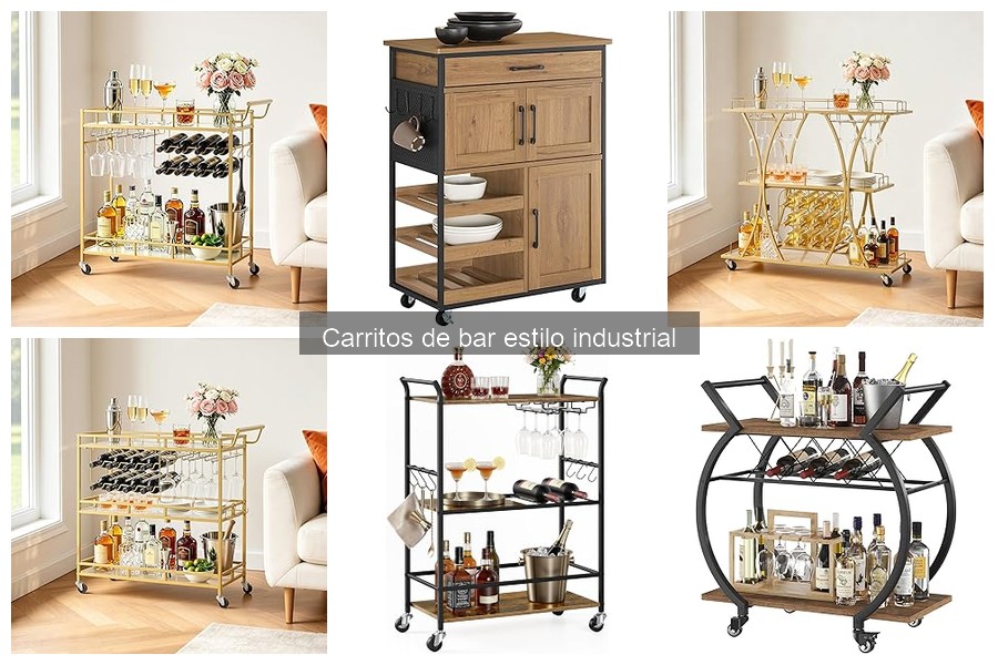Carritos de bar estilo industrial ideales para espacios pequeños