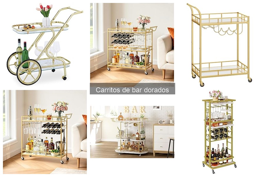 Cómo elegir el carrito de bar dorado ideal para tu hogar