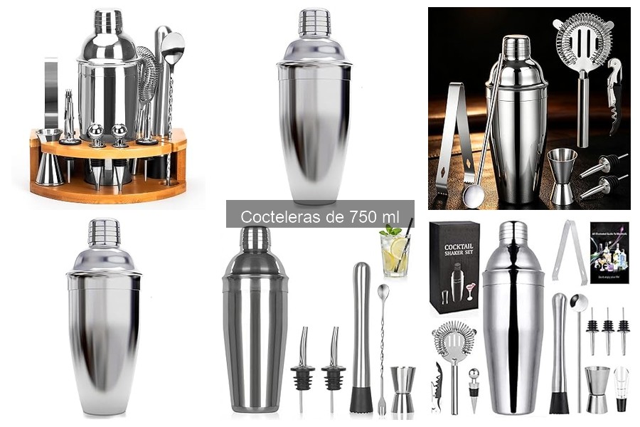 Comparativa: Cocteleras de 750 ml de acero inoxidable y plástico