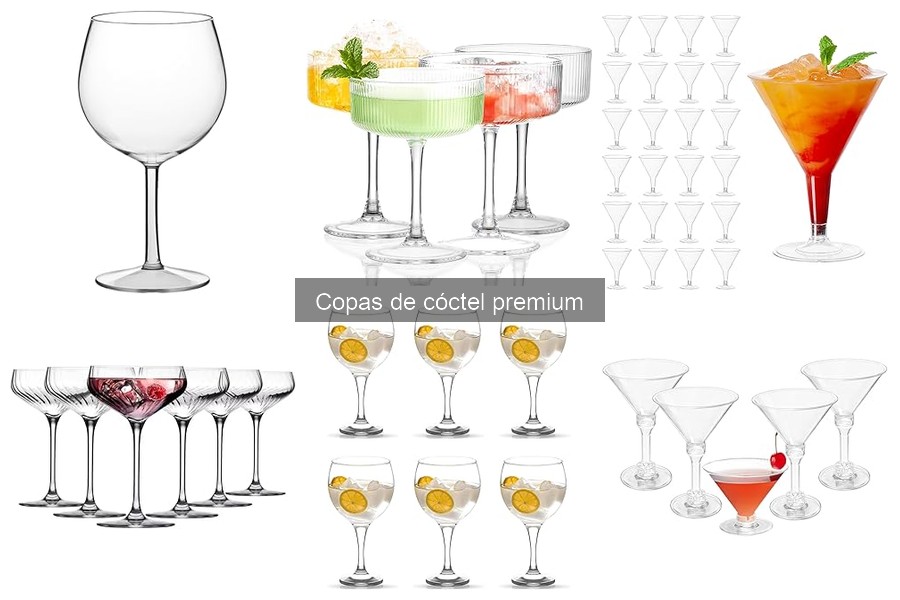 Comparativa de copas de cóctel premium: Acan, Flautas y Martini