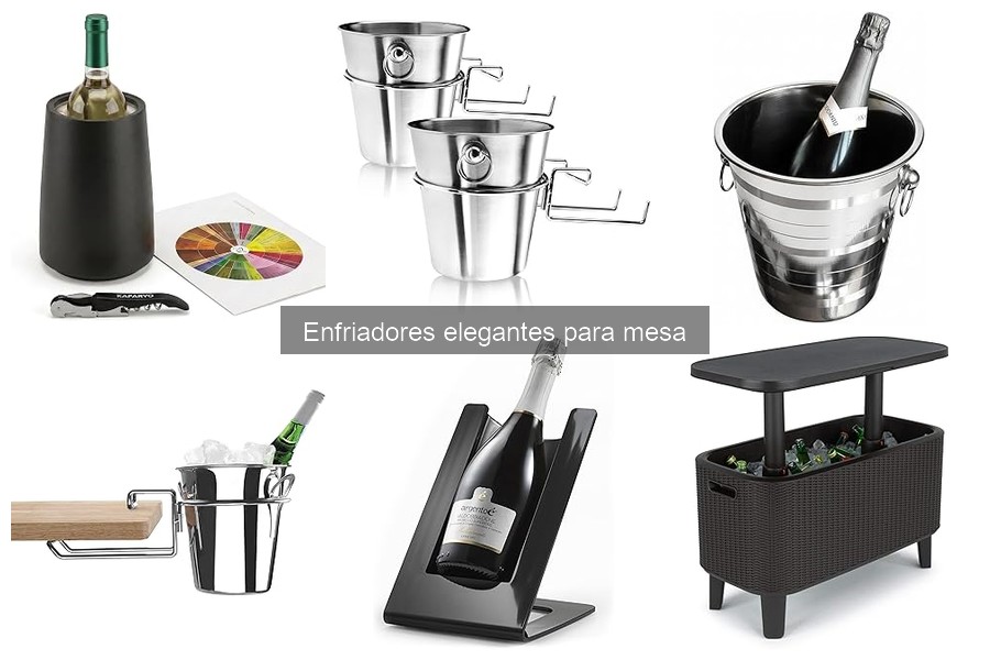 Comparativa de enfriadores elegantes de vino y champán