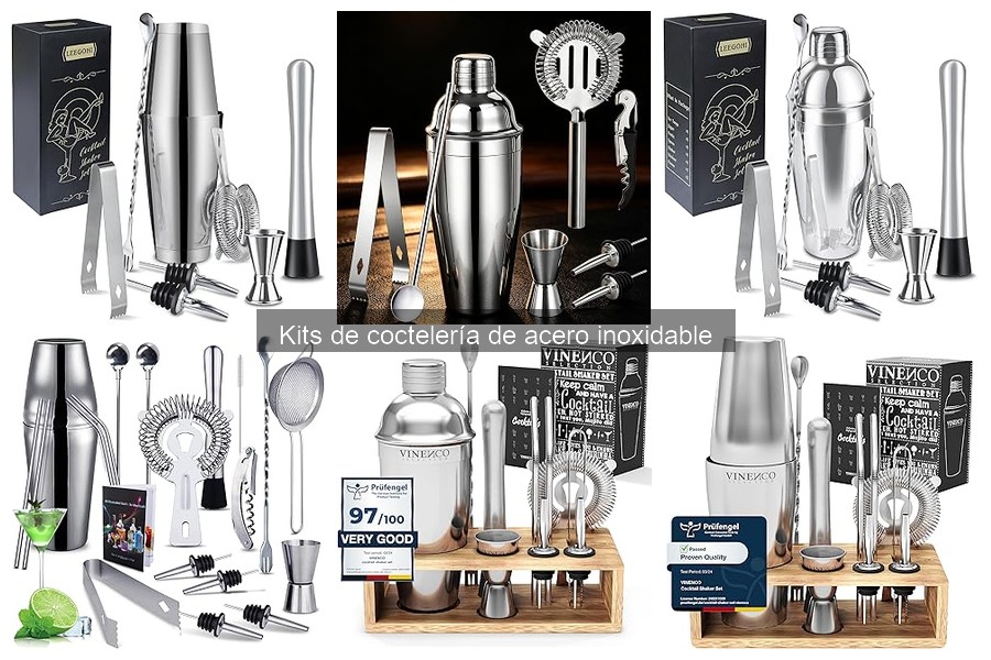Comparativa de Kits de Coctelería de Acero Inoxidable