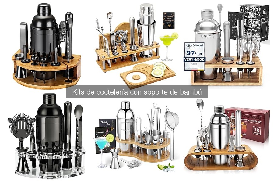 Comparativa de Precios de Kits de Coctelería con Soporte de Bambú