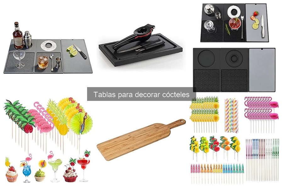 Comparativa de tablas para cócteles: madera, acrílico y mármol