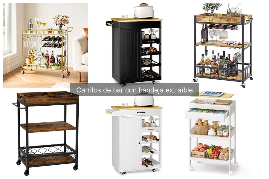 Ideas Creativas para Decorar Carritos de Bar con Bandeja Extraíble