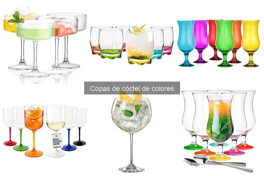 Ideas creativas para presentar cócteles en copas de colores