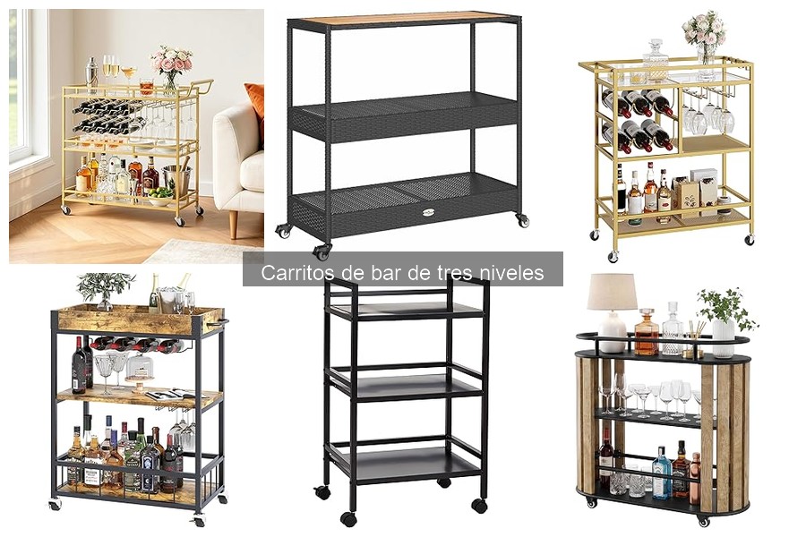 Ideas creativas para usar un carrito de bar de tres niveles