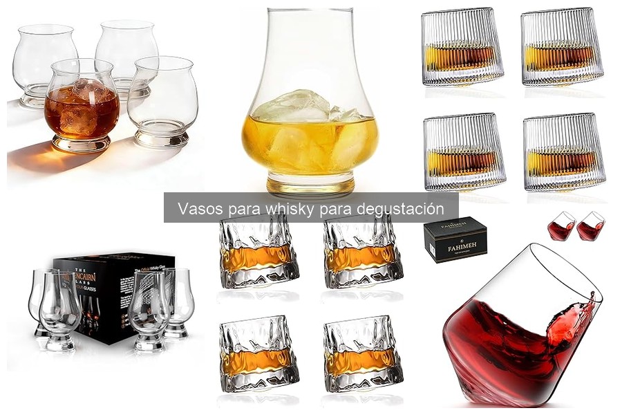 Marida whisky con alimentos usando los mejores vasos