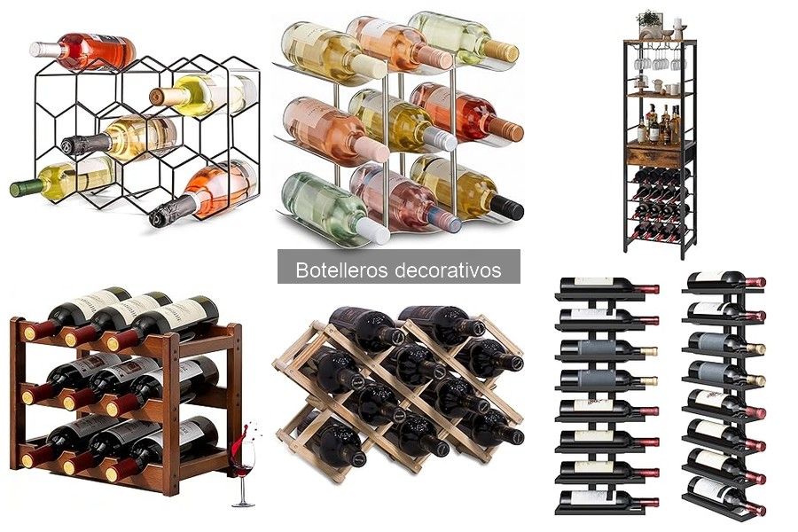 Mejores botelleros decorativos para espacios pequeños