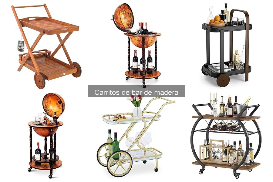 Mejores carritos de bar de madera para espacios pequeños