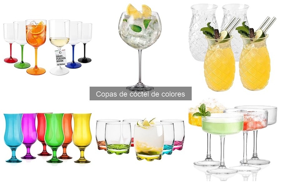 Mejores copas de cóctel de colores para fiestas y celebraciones