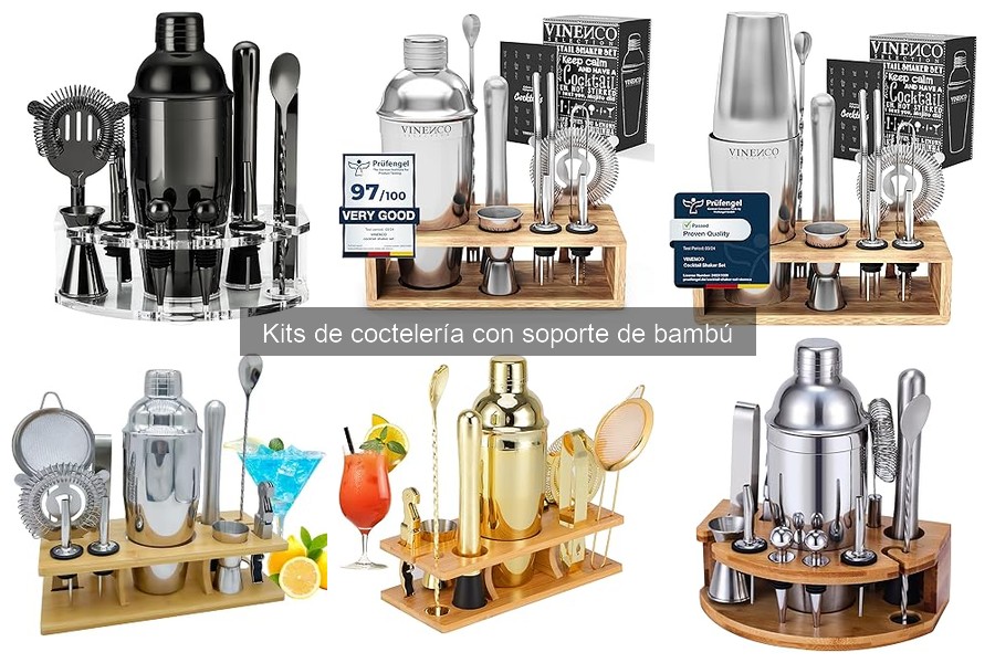 Opiniones sobre kits de coctelería con soporte de bambú