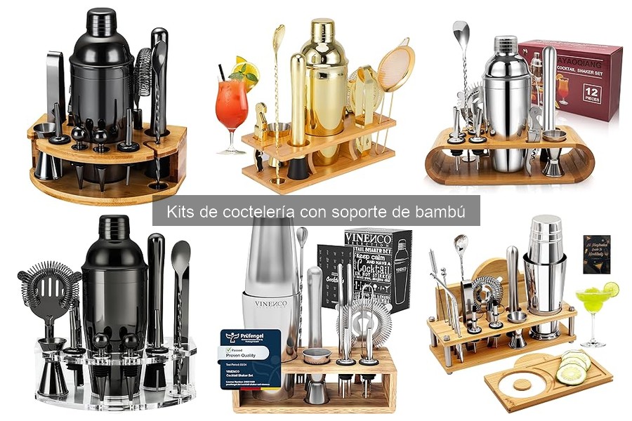 ¿Qué es un kit de coctelería con soporte de bambú?