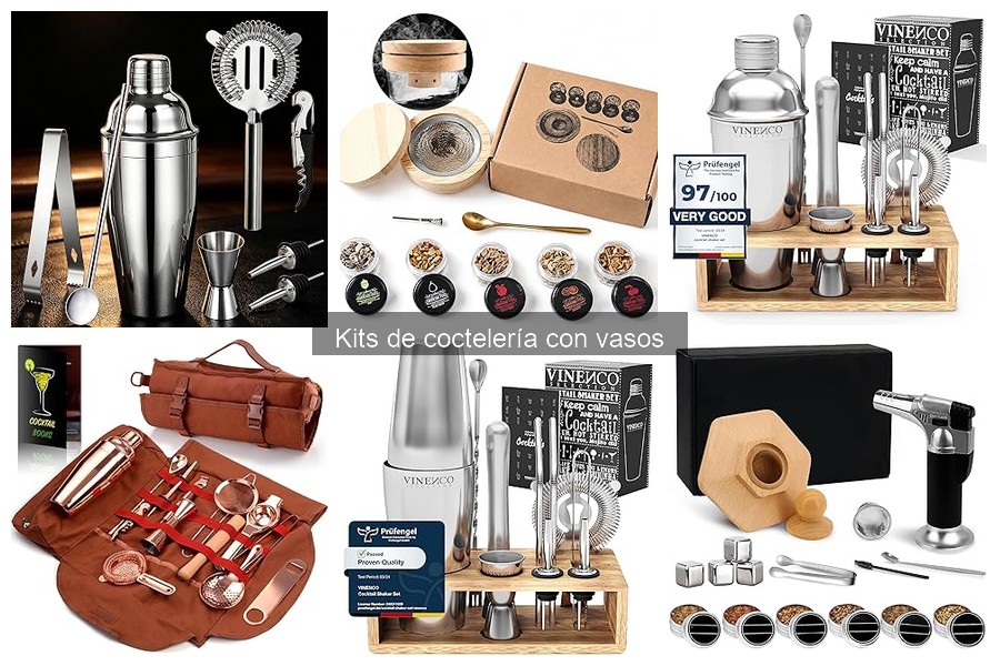 ¿Qué incluye un kit de coctelería con vasos?