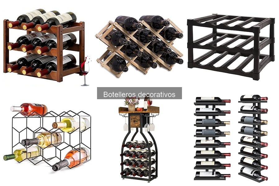 Tipos de botelleros decorativos: diseños y materiales