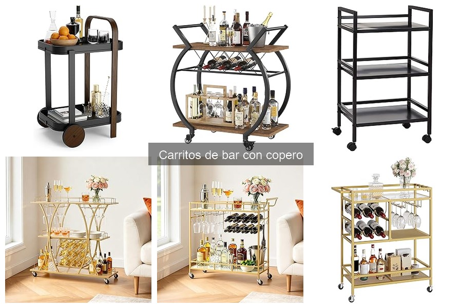 Tipos de carritos de bar con copero: materiales y estilos