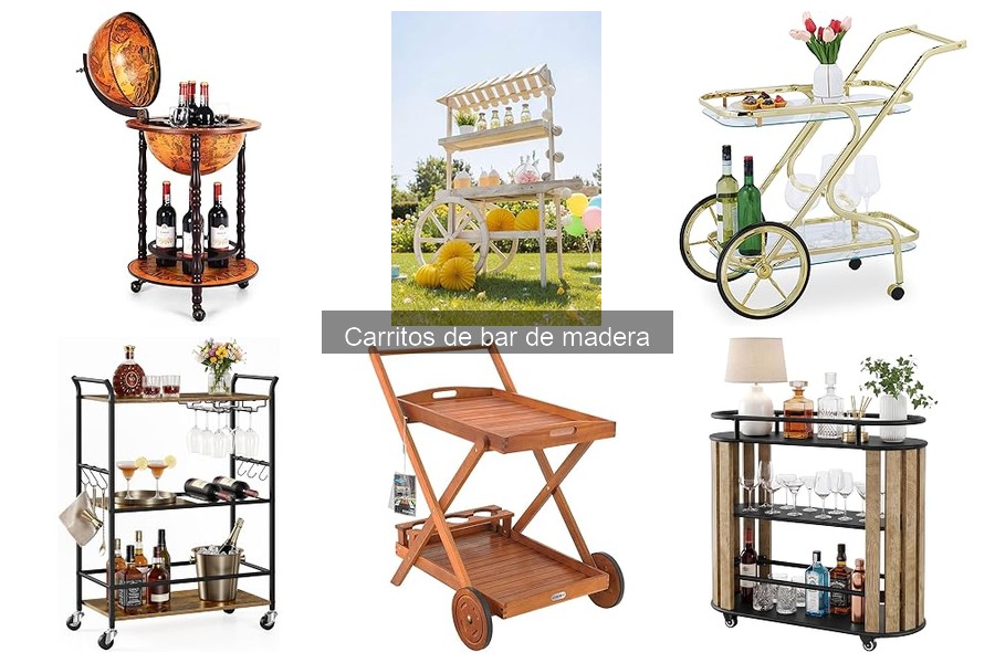 Tipos de carritos de bar de madera: estilos y características