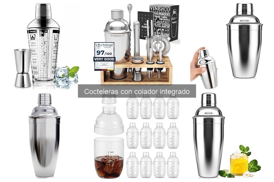 Tipos de cocteleras con colador integrado para tu bar en casa